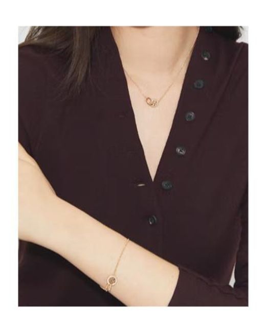 Tory Burch Metallic Logo-Charm Chain Necklace