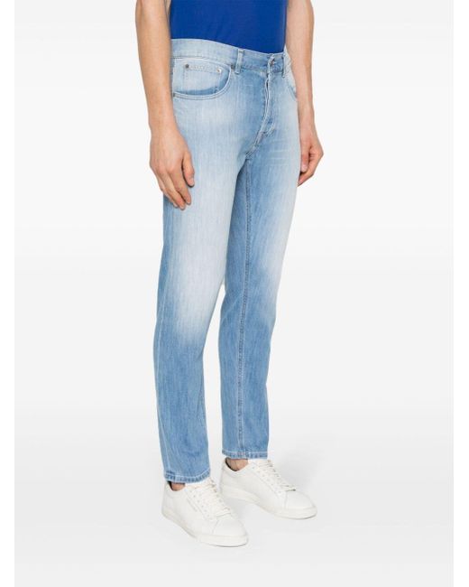 Dondup Blue Dian Logo-Plaque Jeans for men