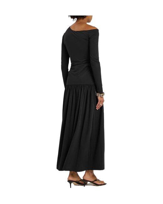 Rohe Black Gathered Stretch-Jersey Midi Dress