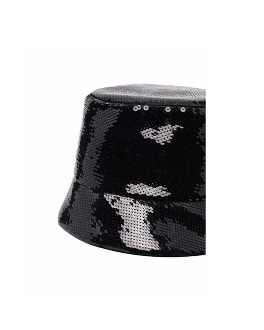 Prada Black Sequins Logo Bucket Hat