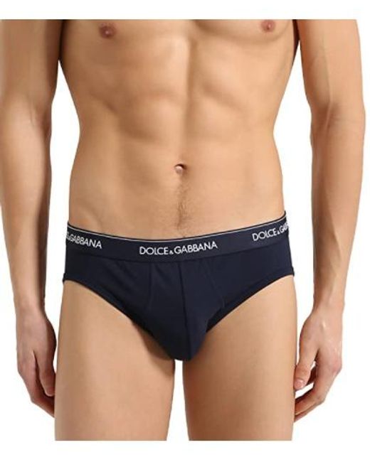 Dolce & Gabbana Blue Printed Logo Underwear for men
