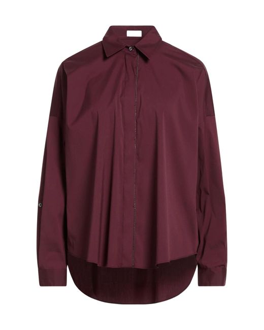 Brunello Cucinelli Purple Solid Colour Shirts Blouses