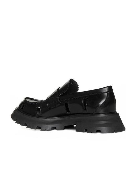 McQueen Black Cut-Out Flat Shoes