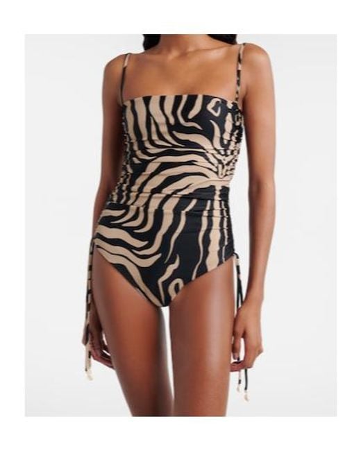 Johanna Ortiz Black Printed Swimsuit
