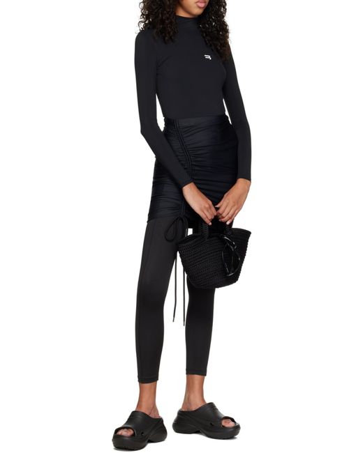 Balenciaga Black Asymmetric-Hem Mini Skirt