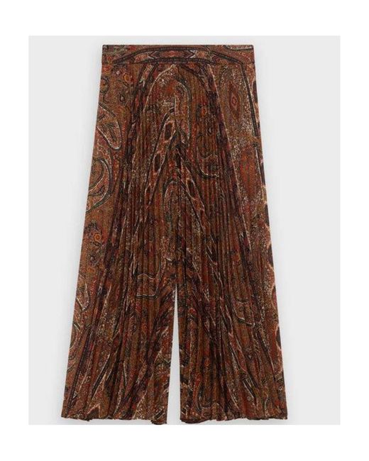 Céline Brown Pleated Casual Pants