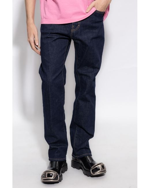 DSquared² Blue Logo Patch Straight Leg Jeans for men