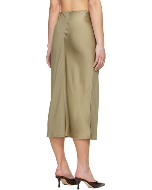 AMI Gray Straight Midi Skirt