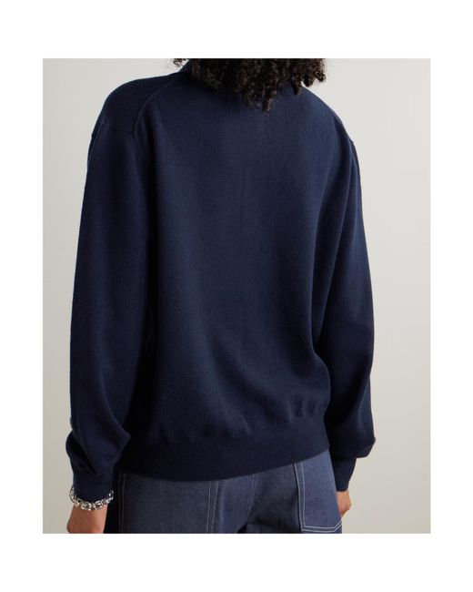 Rohe Blue Deconstructed V-Neck Sweater