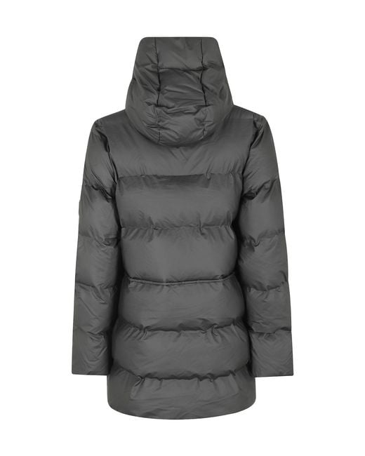Rains Gray Zippered Quilted Cotton Jacket