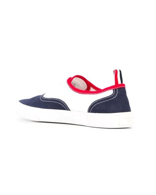 Thom Browne White Heritage Canvas Sneakers for men