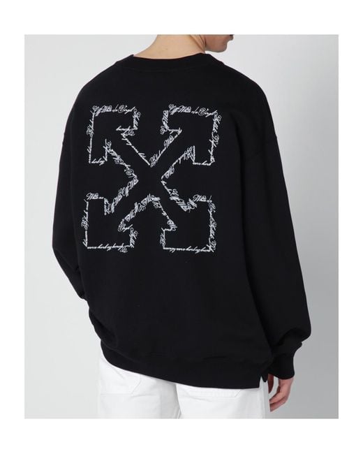 Off-White c/o Virgil Abloh Black Logo Printed Crewneck Sweatshirt for men