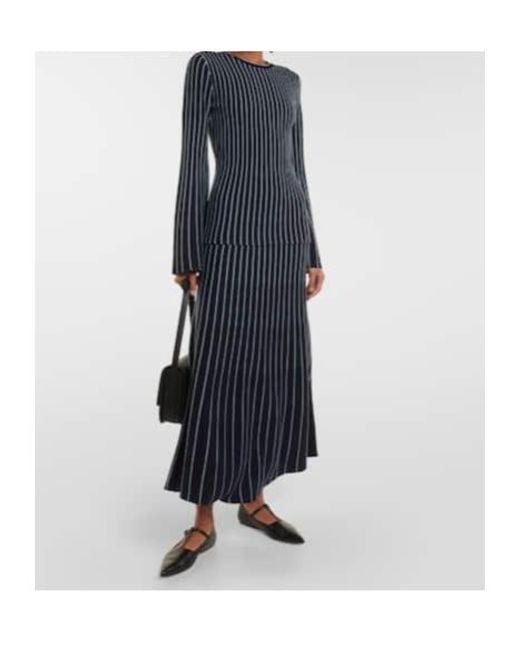 Gabriela Hearst Blue Striped Maxi Skirt