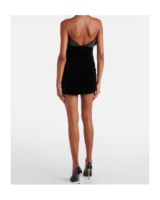 Mugler Black Velvet Trim Sleeveless Dress