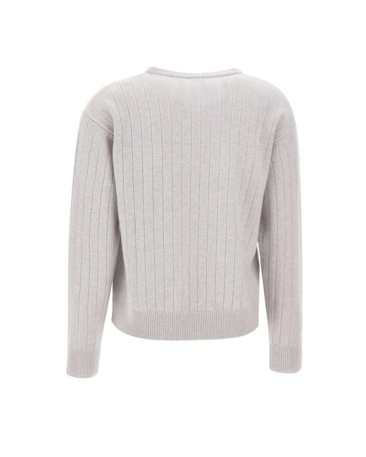 Eleventy Gray Textured Crew Neck Knitwear