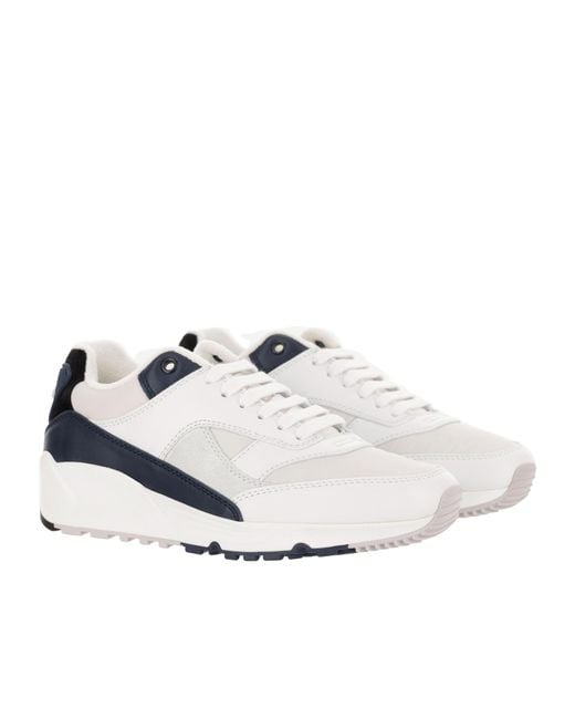 Saint Laurent White Logo Embossed Lace-Up Sneakers
