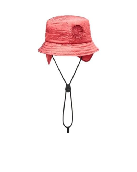 Stone Island Pink Compass-Motif Bucket Hat for men