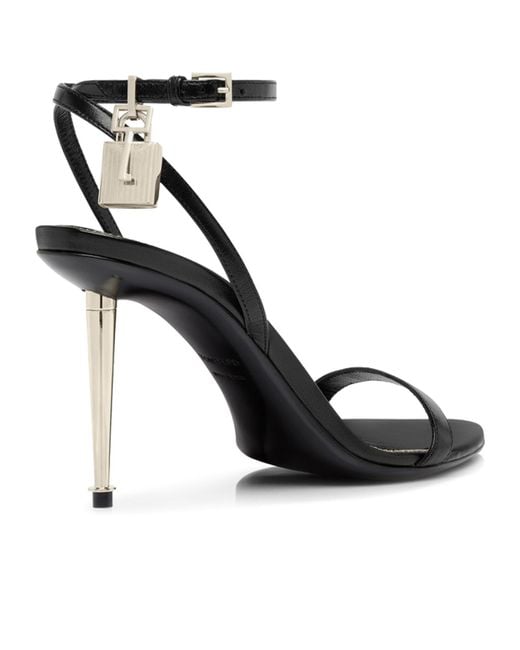 Tom Ford Metallic Padlock Pointy Sandals