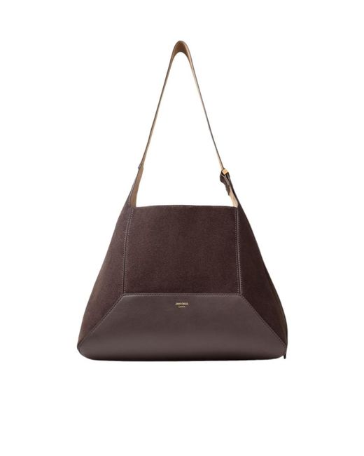 Jimmy Choo Brown Hobo Diamond Shoulder Bag