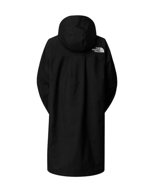 The North Face Black Hooded Long Rain Jacket
