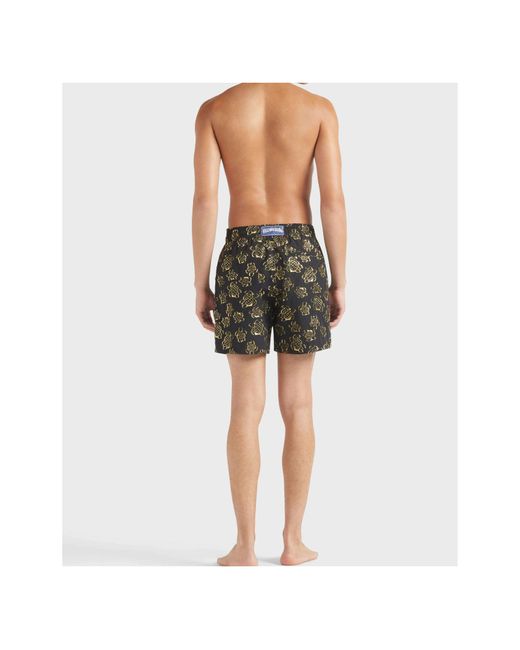 Vilebrequin Black Ronde Des Tortues Swim Trunks for men