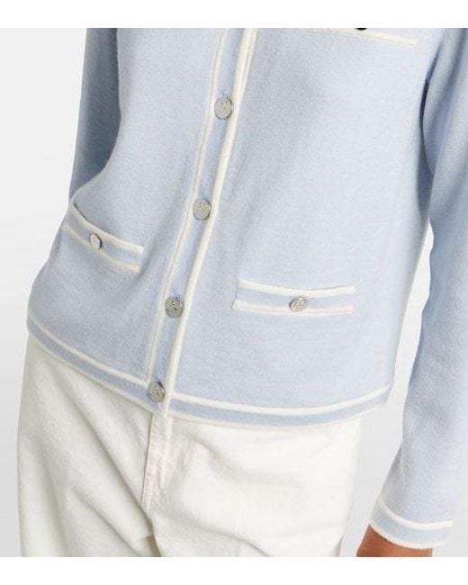Tory Burch Blue Kendra Wool Cardigan