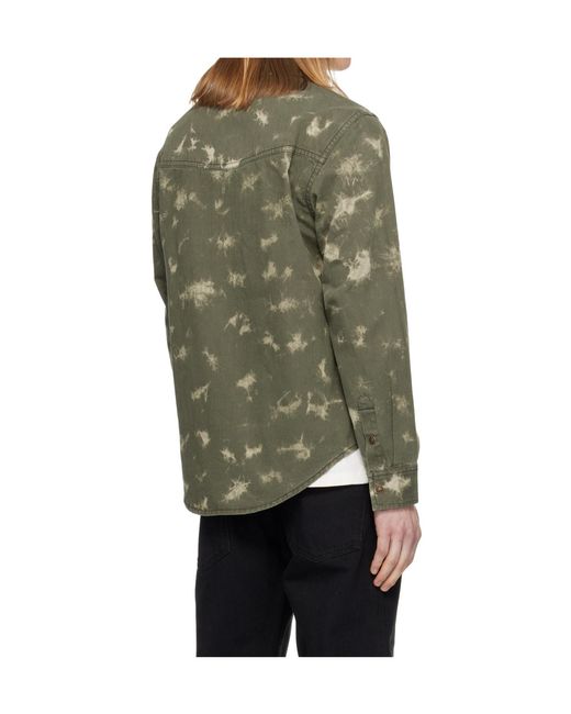Isabel Marant Green Curved-Hem Shirt for men