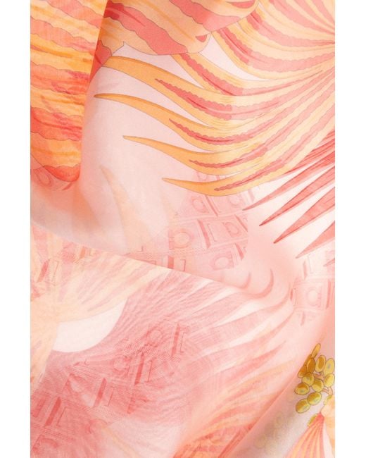Ferragamo Pink Ferragamo Patterned Print Scarf