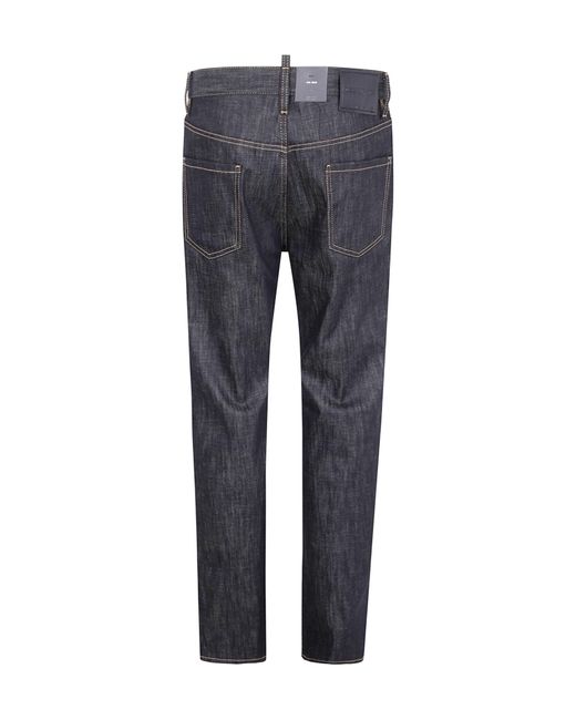 DSquared² Gray Logo Patch Straight Leg Jeans for men