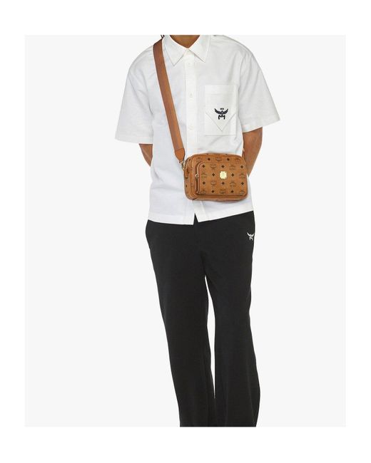 MCM Brown Logo-Print Cross Body Bag for men