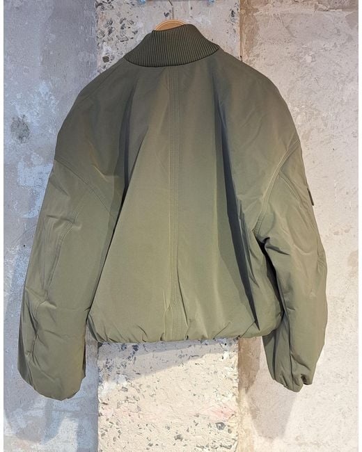 Ganni Green Drop Shoulder Bomber Jacket
