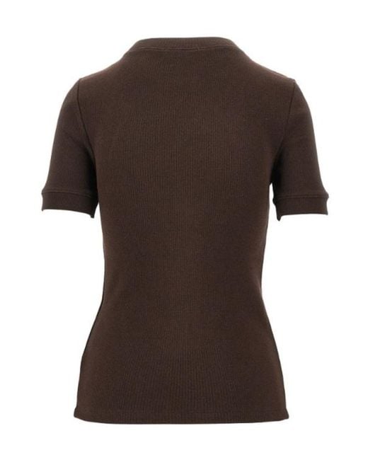 Entire studios Brown Lounge Ribbed Logo T-Shirt