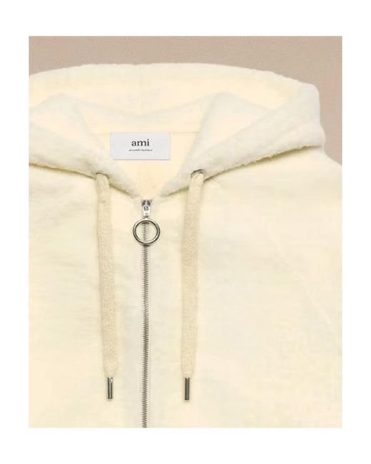 AMI Natural Fleece Hooded Jacket for men
