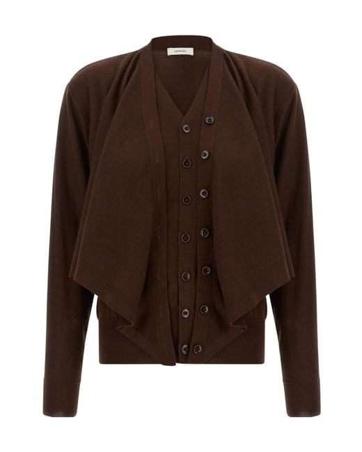 Lemaire Brown Layered Trompe L'Oeil Cardigan