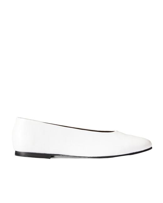 TOVE White Darcy Leather Ballet Flats
