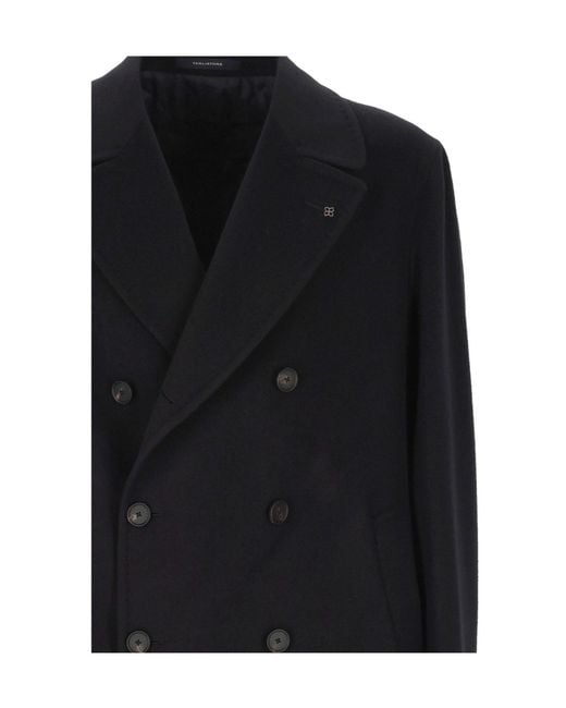 Tagliatore Black Long-Sleeved Coat for men