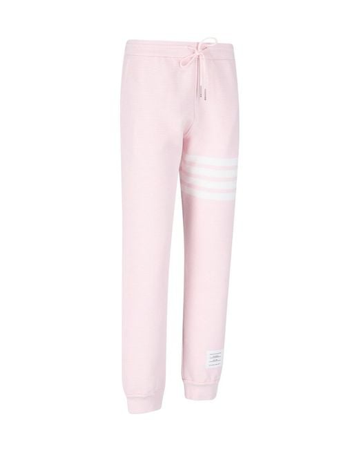 Thom Browne Pink 4-Bar Drawstring Sweatpants