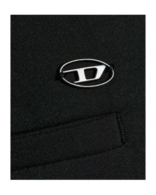 DIESEL Black Logo Detail Straight Leg Trousers for men