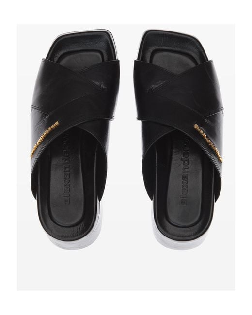 Alexander Wang Black Float 70Mm Platform Leather Sandals