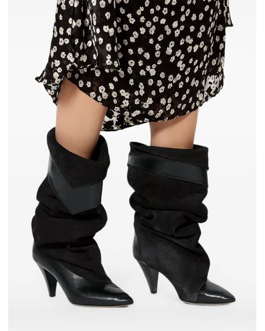 Isabel Marant Black Slouchy Cone-Heel Boots