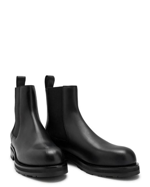 The Row Black Leather Chelsea Boots