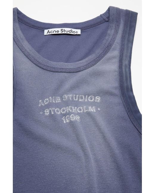 Acne Blue Sleeveless Tank Top for men