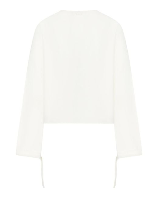 Max Mara White Wool Yarn Sweater