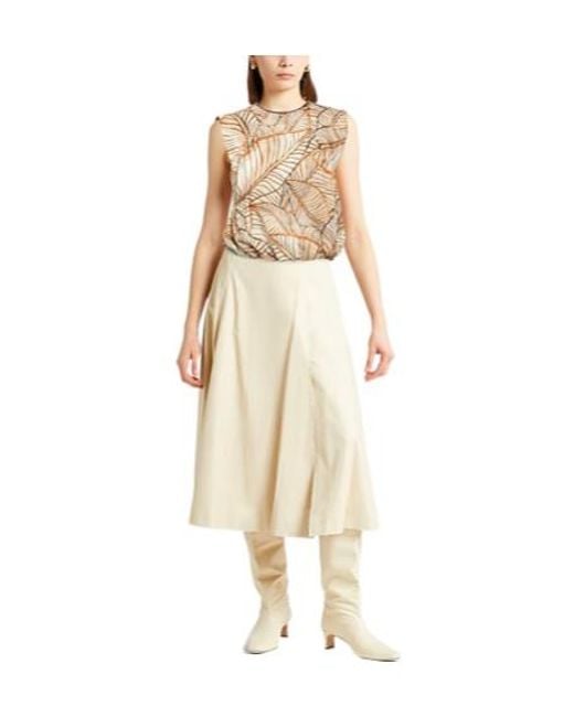 Brunello Cucinelli Natural Woven Sleeveless Top