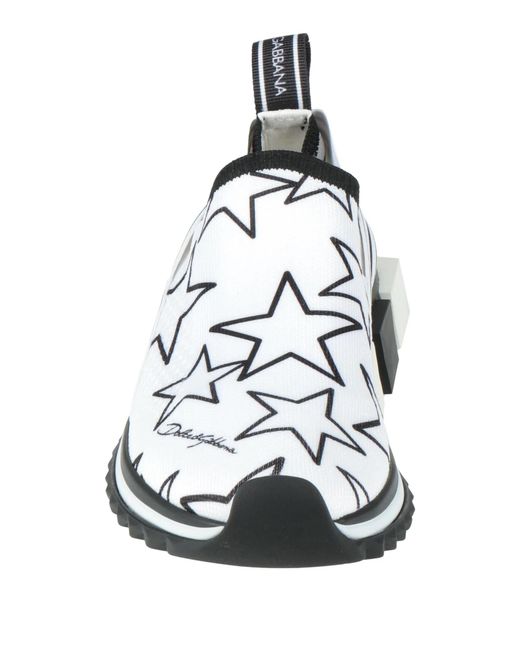 Dolce & Gabbana White Two-Tone Knit Sock Sneakers
