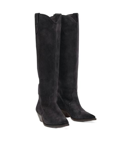 Isabel Marant Black Denvee Pointed-Toe Knee-Length Boots