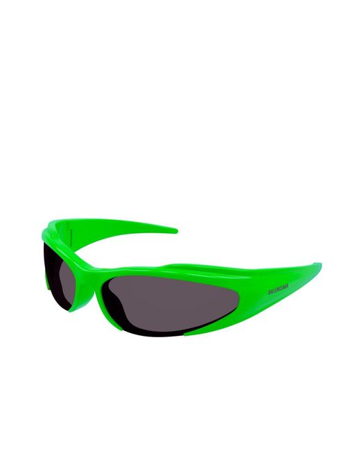 Balenciaga Green Eyewear Geometric Frame Sunglasses