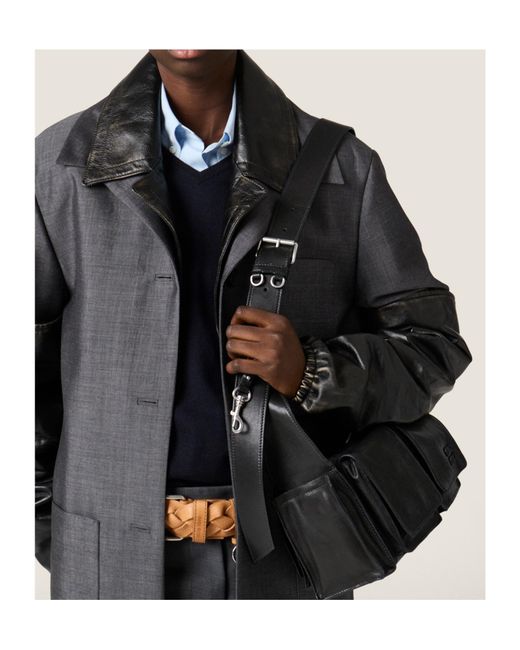 Miu Miu Black Utilitaire Nappa Leather Shoulder Bag