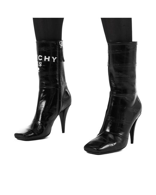 Givenchy Black Solid Color Ankle Heeled Boots
