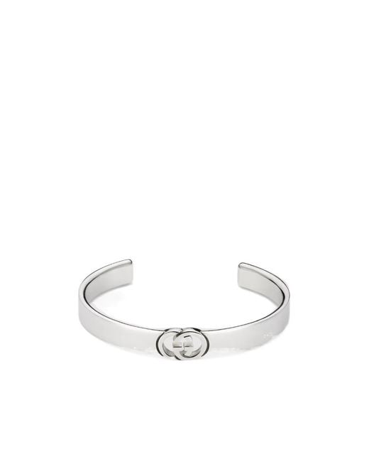 Gucci White Interlocking Bangle Bracelet